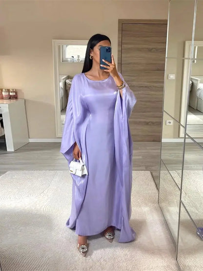 ramadan Eid Abayas For Women Modest Fashion Shimmer Batwing Satin Abaya Dubai Luxury 2024 Muslim Kaftan Dress Kebaya Vestidos - Dhavinci