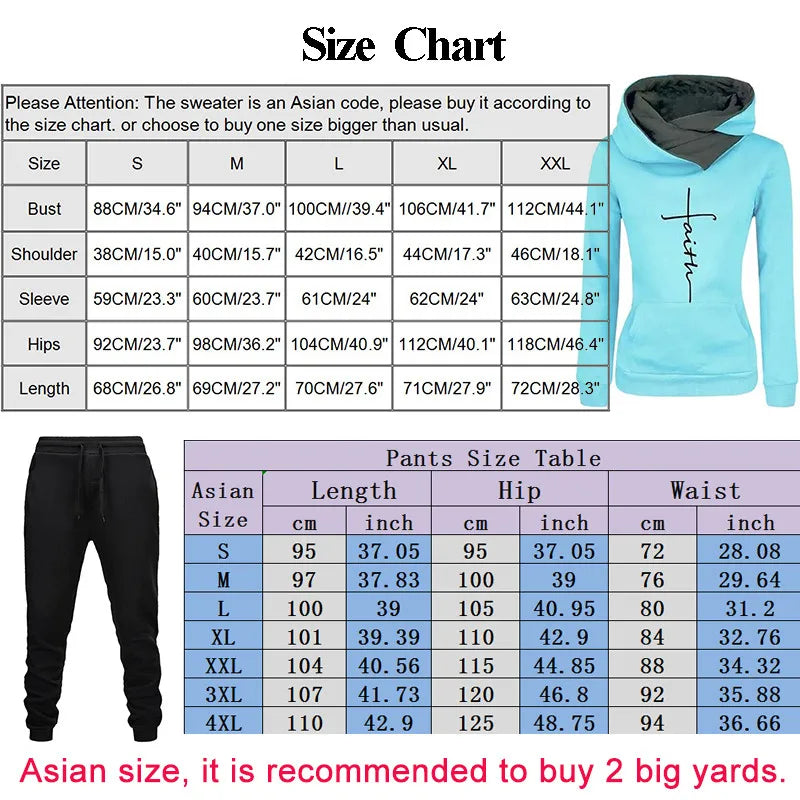 Women's Tracksuit for Autumn & Winter | Warm Hooded Sweatshirt & Jogging Sweatpants - Dhavinci