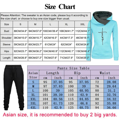 Women's Tracksuit for Autumn & Winter | Warm Hooded Sweatshirt & Jogging Sweatpants - Dhavinci