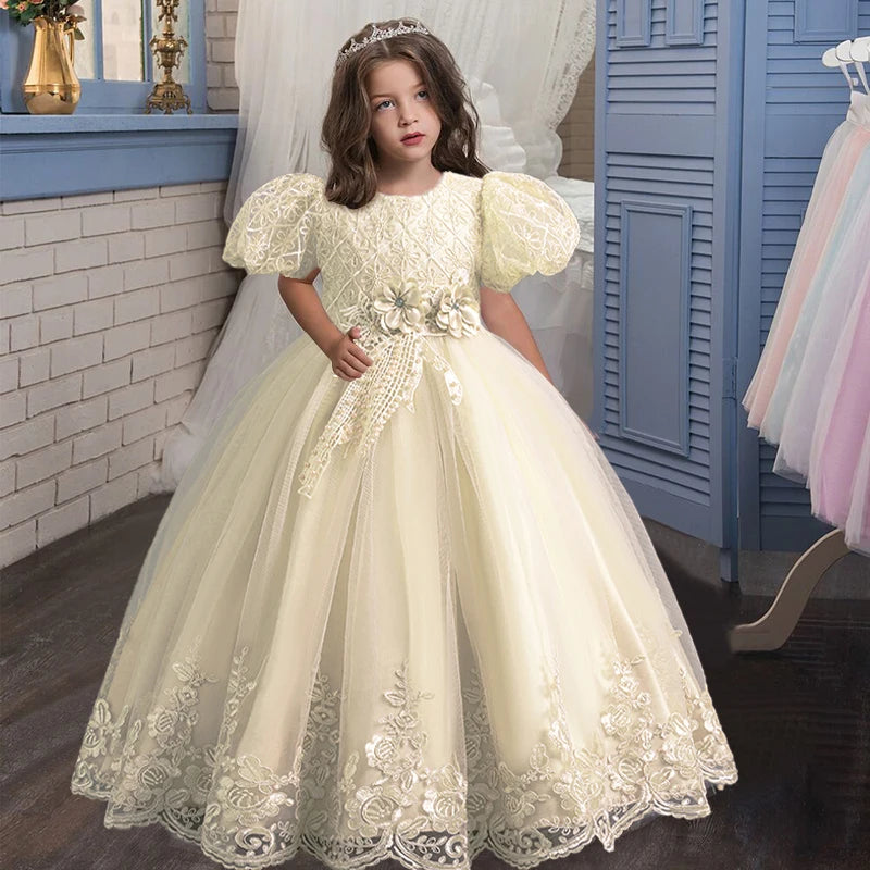 New Girls' Flower Princess Dress | Birthday & Christmas Party Dress - Dhavinci