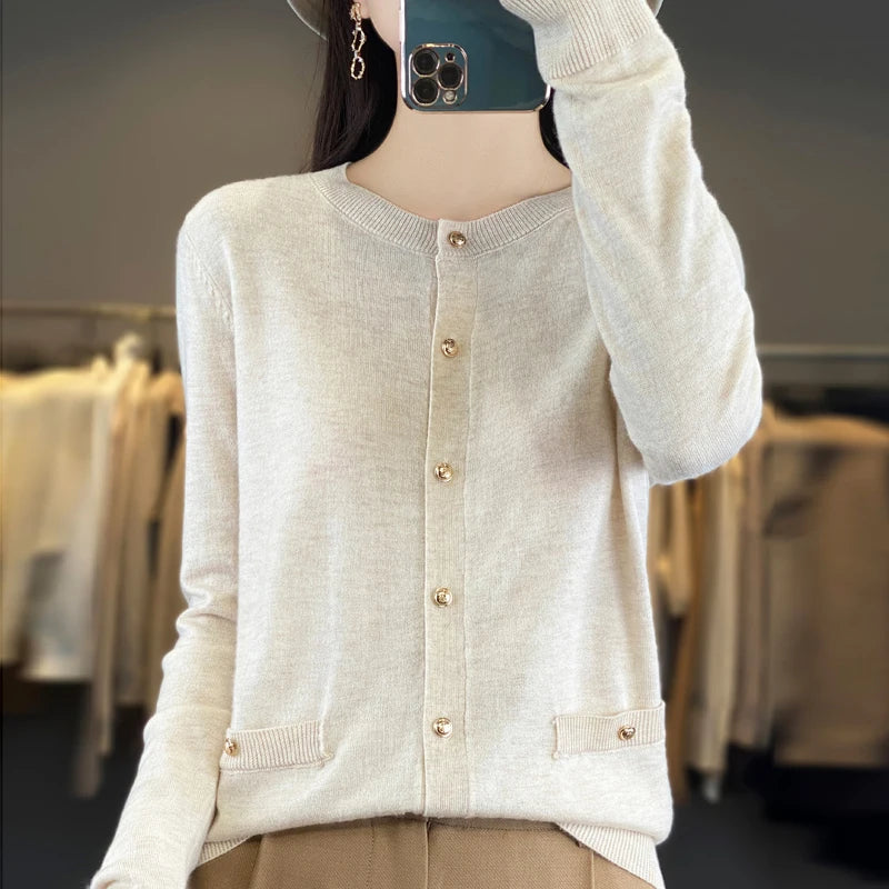 Women's Cashmere Knitted Cardigan | Stylish & Cozy Outerwear - Dhavinci