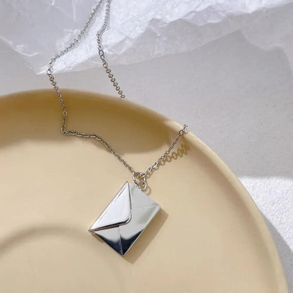 Love Letter Envelope Pendant Necklace | Custom Stainless Steel Jewelry - Dhavinci