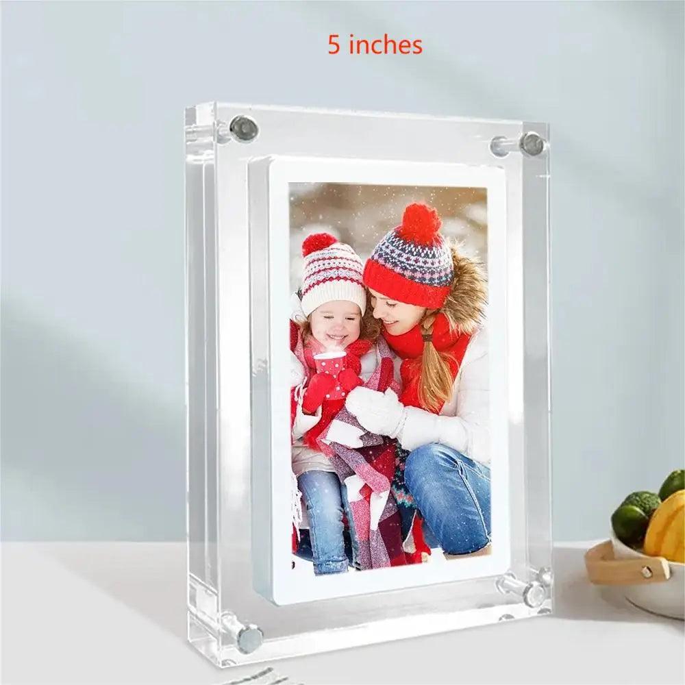 Acrylic Digital Photo Frame 5/7 Inch | Rotating IPS Screen with 2G Memory - Dhavinci