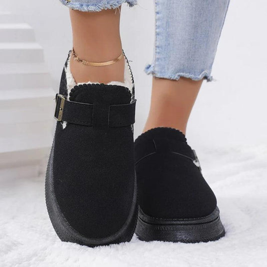 Faux Suede Ankle Snow Boots for Women | Warm Winter Flats - Dhavinci