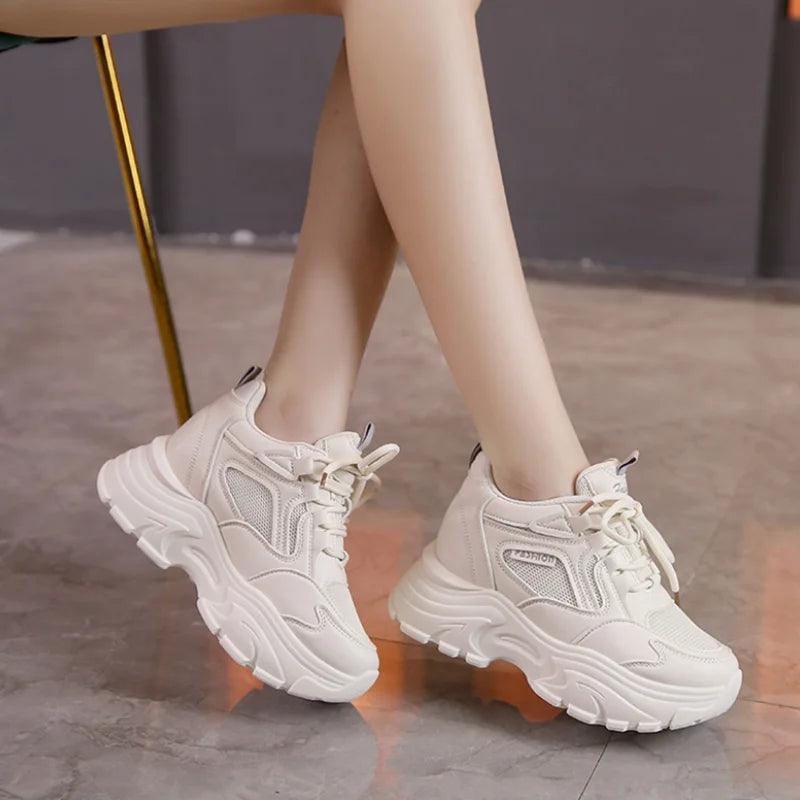 Chunky Platform Sneakers for Women | Breathable Mesh Autumn Sports Shoes - Dhavinci