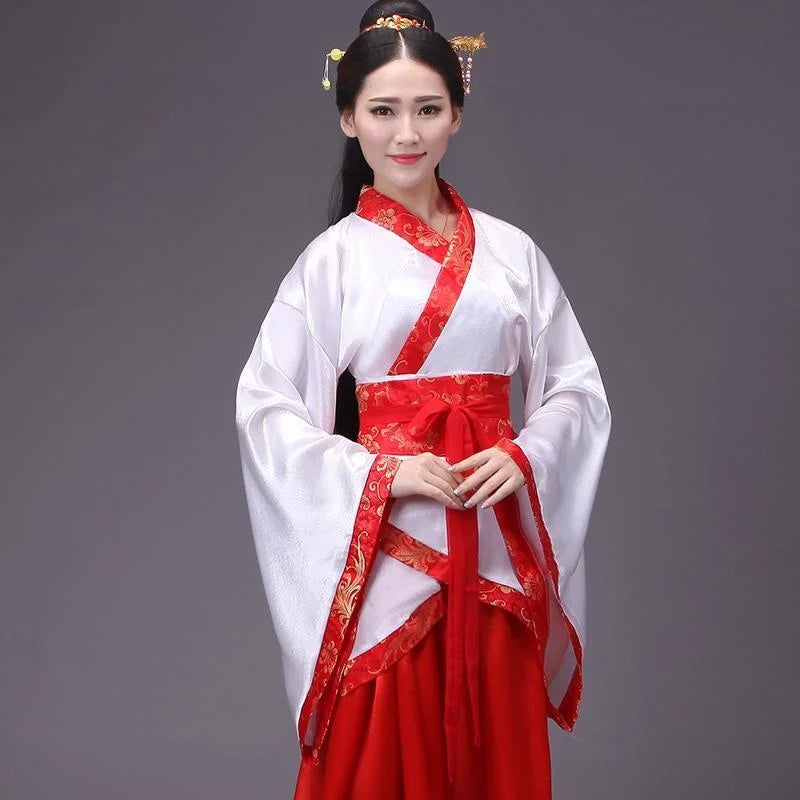 Chinese silk robe Costume Girls Women Kimono China Traditional Vintage Ethnic antique dress Dance Costume cosplay Hanfu set - Dhavinci