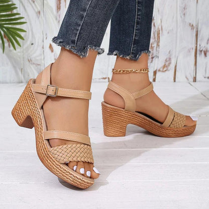 High Heel Platform Sandals for Women | Fashion Ankle Buckle Gladiator Sandals - Dhavinci