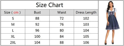 Woman Oktoberfest Plaid Dirndl Dress German Bavarian Beer Wench Waitress Cosplay Costume Halloween Carnival Party Dress - Dhavinci