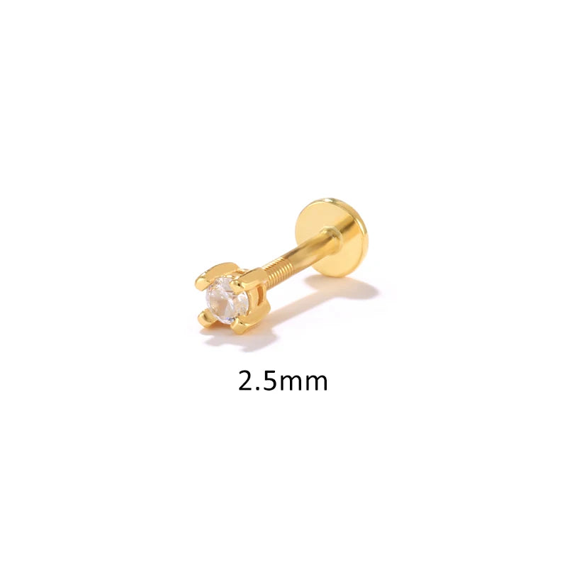 Sterling Silver Piercing Earrings | Zircon Studs for Women - Dhavinci