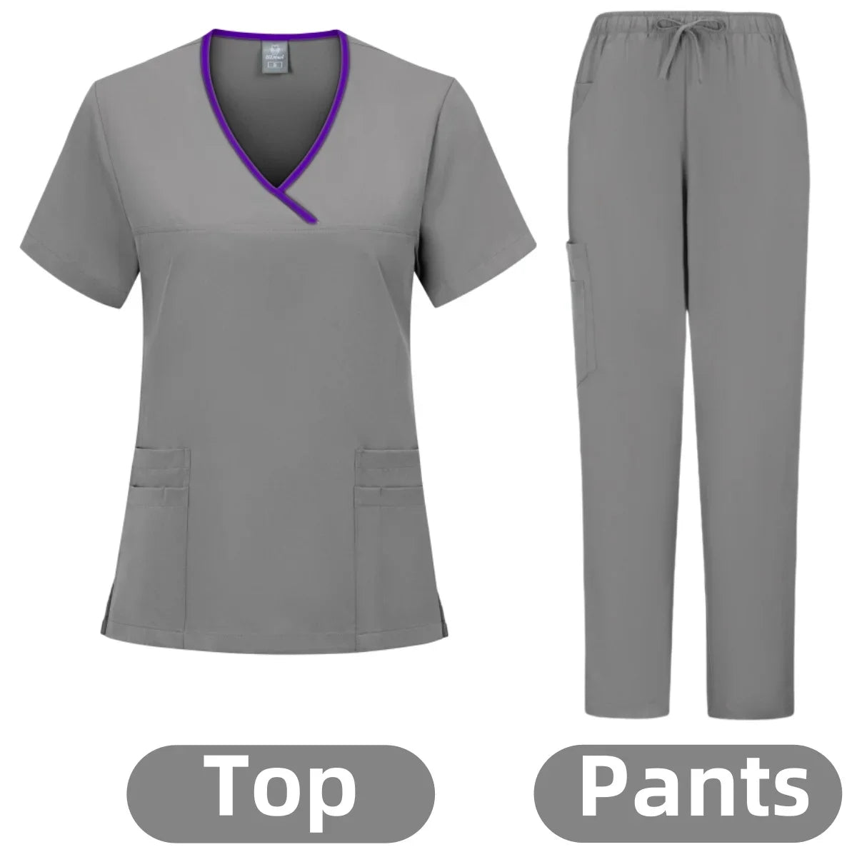 Medical Nurse Beauty Salon Workwear Clinical Scrubs Top + Pant Spa Doctor Nursing Tunic Suit Surgical Uniforms Woman Scrub Set - Dhavinci