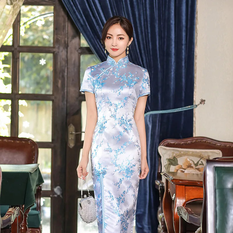 Chinese Style Qipao Sexy Women Plus Size Cheongsam Vintage Classic Chinese Dress Dragon And Phoenix Long Vestidos 4XL - Dhavinci