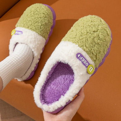 Winter Fluffy Slippers for Women | Closed-Toe Plush Home Shoes - Dhavinci