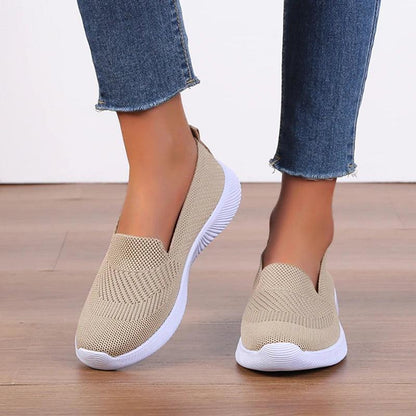 Breathable Knitting Flats for Women - Light Slip-on Casual Sneakers - Dhavinci