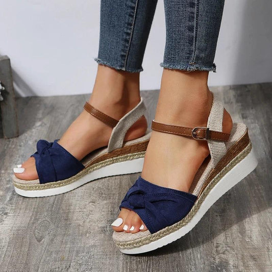 Summer Mix Color Platform Sandals for Women - Espadrille Wedge Heels - Dhavinci