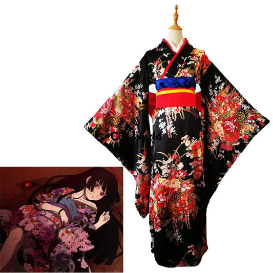 S-5XL Japanese Jigoku Shoujo Enma Ai Kimono Yukata Outfits Anime Cosplay Costumes - Dhavinci