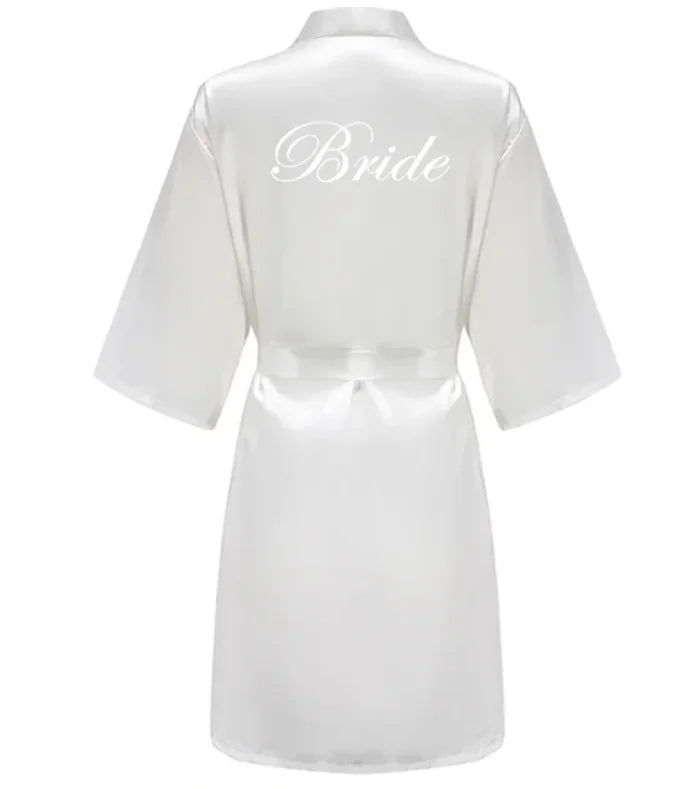 Plus Size Satin Silk Robe for Wedding | Bridesmaid & Bride Gown - Dhavinci