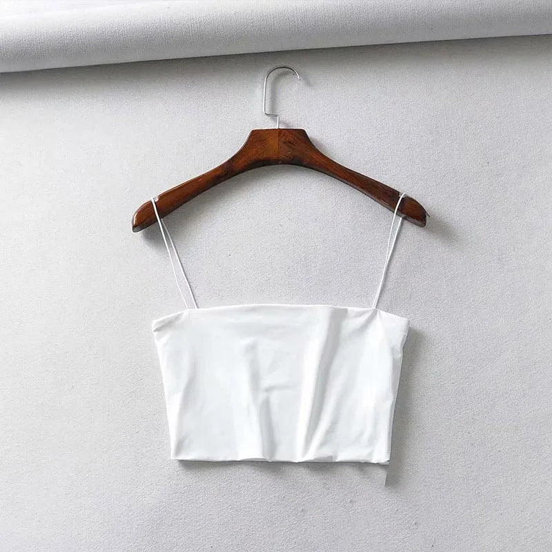 Summer Women's Crop Top | Sexy Elastic Cotton Camisole - Dhavinci