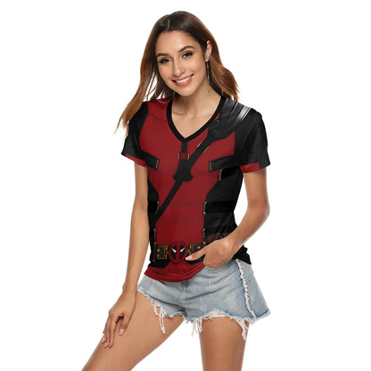 Deadpool Women’s Cosplay T-Shirt | Wolverine Printed Party Top - Dhavinci