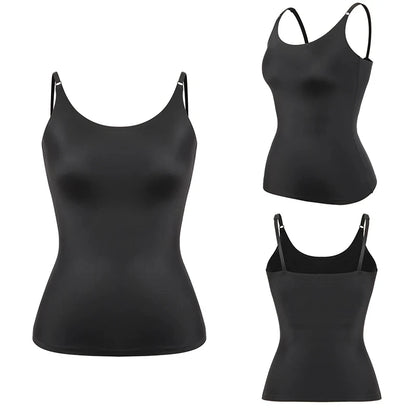 Padded Bra Tank Top Women Modal Spaghetti Solid Cami Top Vest Female Adjustable Camisole With Built In Bra Fitness Clothing ﻿ - Dhavinci