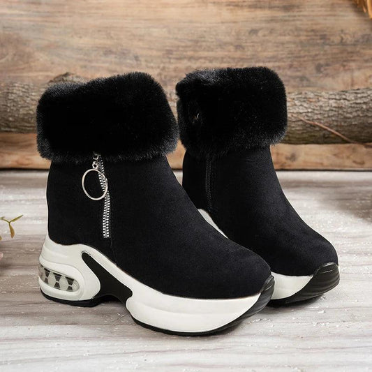 Faux Fur Snow Boots for Women | Chunky Platform Ankle Boots - Dhavinci