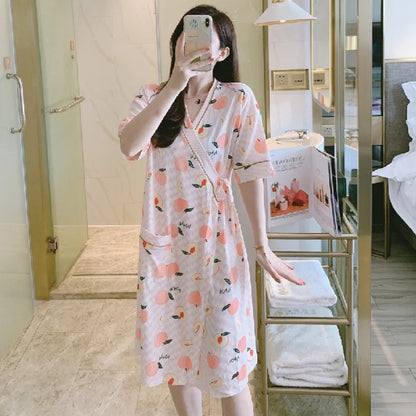 Womens Robe Japanese Style Kimono Pajamas Sleepwear Nightgown Bathrobe Print Bridesmaid Robes Casual Robes Ladies Dressing Gowns - Dhavinci