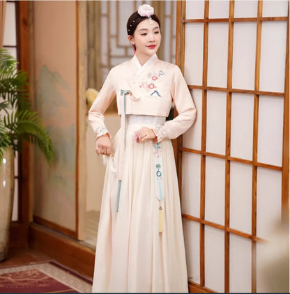 Hanbok Dance Performance Dress | Korean Ethnic Minority Clothing - Dhavinci