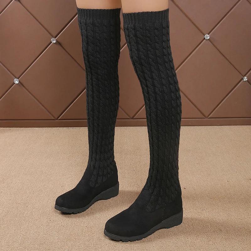 Sexy Slim Fit Over-the-Knee Boots for Women | Autumn Winter Thigh-High - Dhavinci