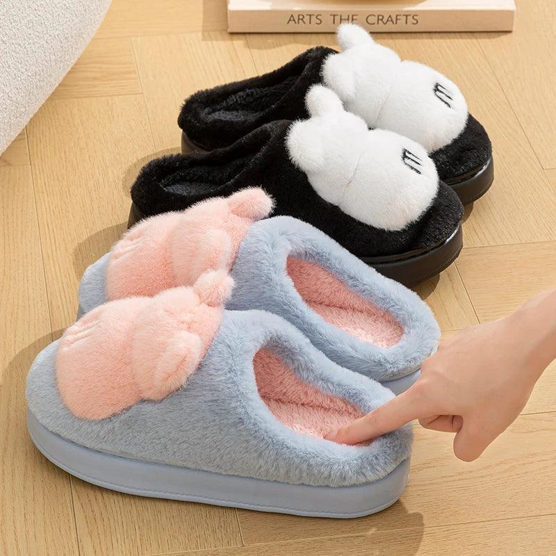 Bear-Themed Fluffy Winter Slippers for Women | Warm Home Shoes - Dhavinci