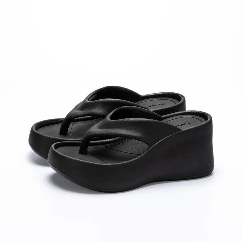 Soft Wedge Flip Flops for Women | Non-Slip Platform Sandals - Dhavinci