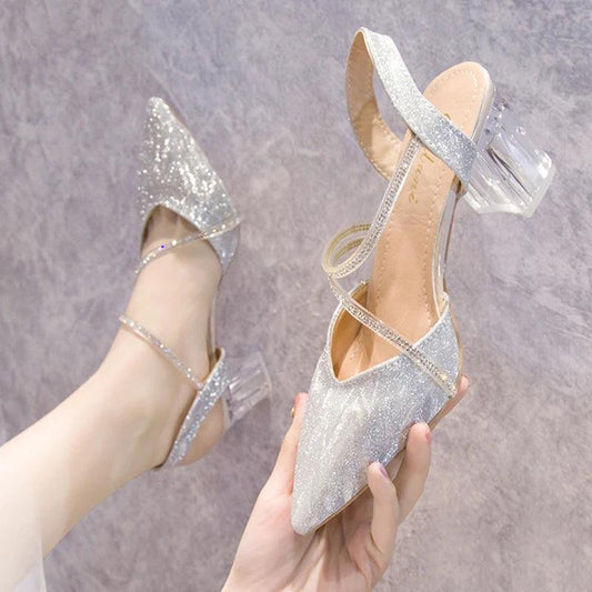 Bling High Heels Pumps for Women | Crystal Strap Wedding Shoes - Dhavinci