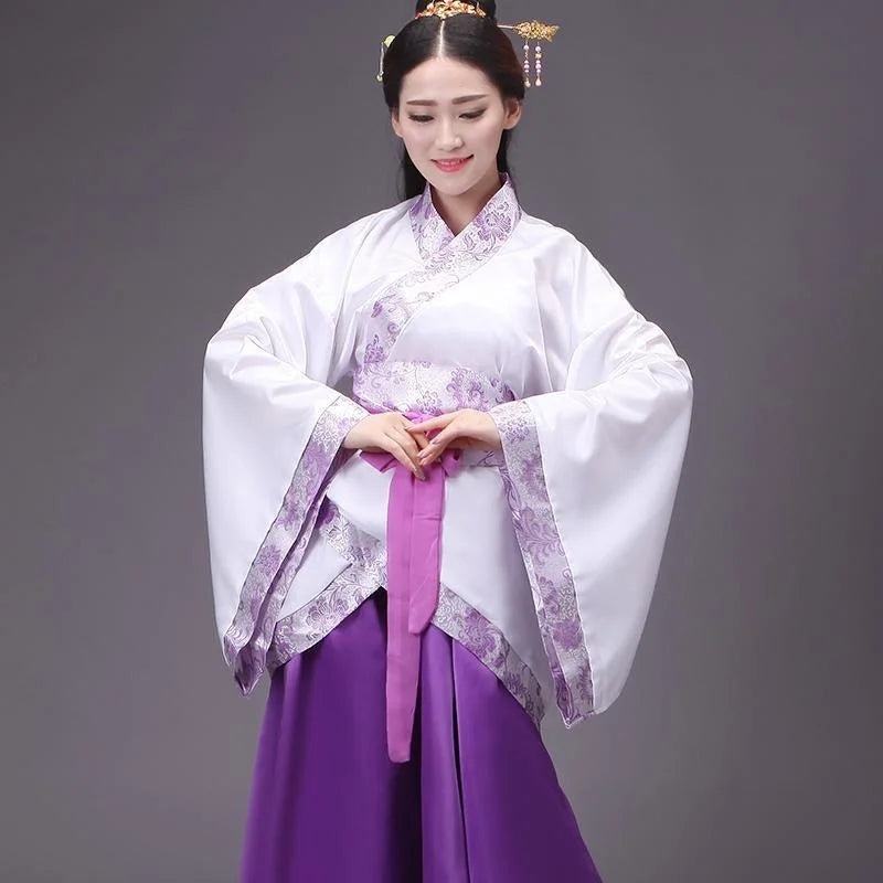 Chinese silk robe Costume Girls Women Kimono China Traditional Vintage Ethnic antique dress Dance Costume cosplay Hanfu set - Dhavinci