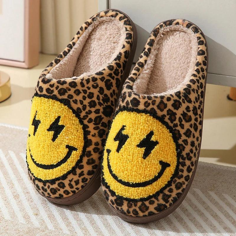 Leopard Fluffy Slippers for Women - Non-Slip Warm Plush House Shoes - Dhavinci