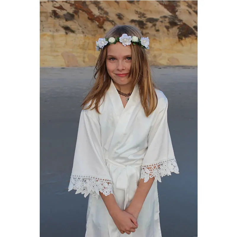 Personalized Sage Green Bridal Robe | Silky Bridesmaid Kimono - Dhavinci