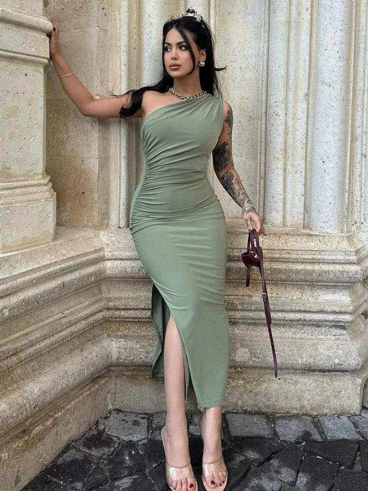 Sexy Summer Maxi Dress for Women | Off-Shoulder Backless Split Party Dress - Dhavinci