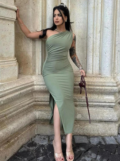 Sexy Summer Maxi Dress for Women | Off-Shoulder Backless Split Party Dress - Dhavinci