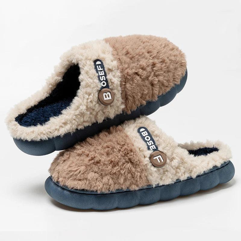 Winter Fluffy Slippers for Women | Closed-Toe Plush Home Shoes - Dhavinci