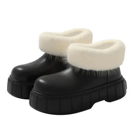 Thick Bottom Platform Boots - Faux Fur Waterproof Snow Boots for Women - Dhavinci