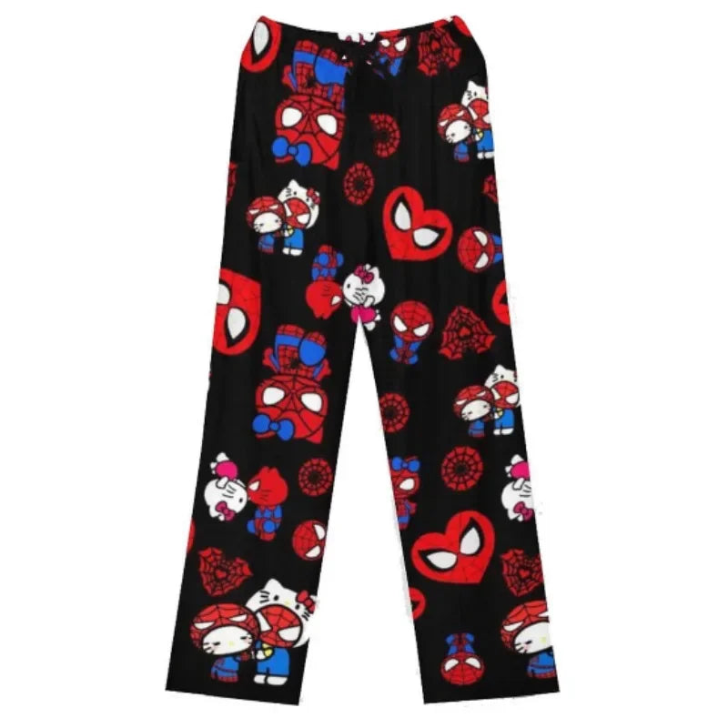 Hello Kitty Spider-man Cotton Loose Ladies Pajama Pants Pyjama Trousers Women Men Cartoon Sleep Bottoms Lounge Wear Girl Sleep - Dhavinci