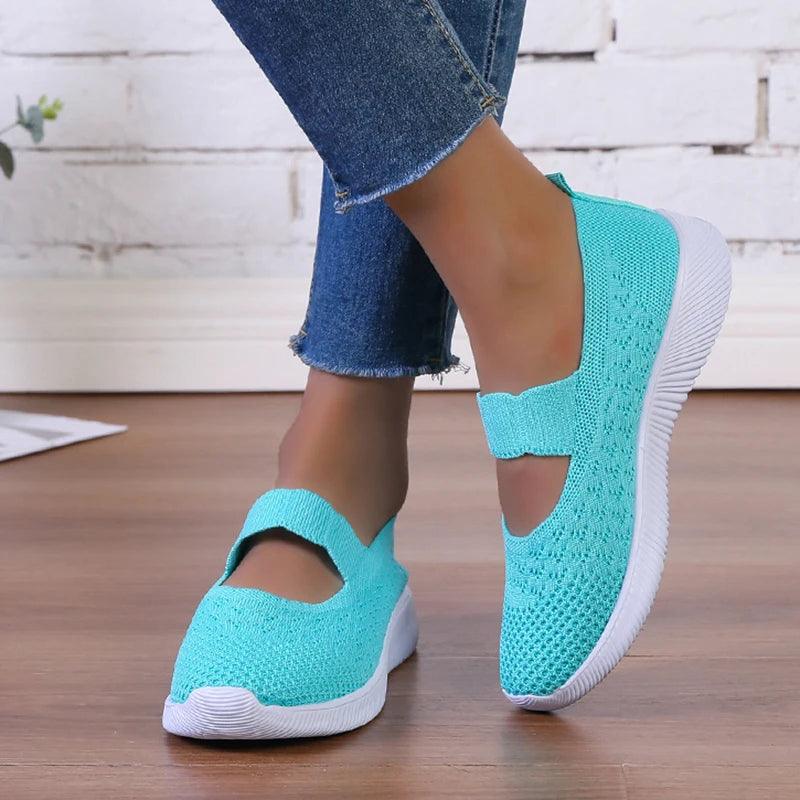 Breathable Knitting Flats for Women - Light Slip-on Casual Sneakers - Dhavinci