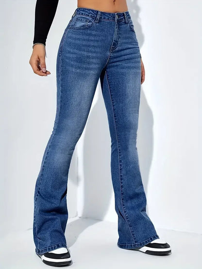 New High Waist Straight Leg Jeans for Women | Casual Work Pants - Dhavinci