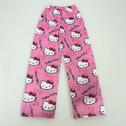 Hello Kitty Spider-man Cotton Loose Ladies Pajama Pants Pyjama Trousers Women Men Cartoon Sleep Bottoms Lounge Wear Girl Sleep - Dhavinci