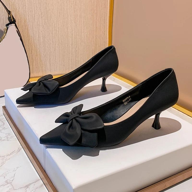 Green Bowknot Pumps for Women - Sexy Pointed Toe High Heels - Dhavinci