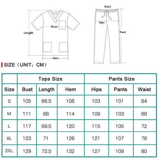 Blue Hospital Uniform Soft Elastic Fabric Clinic Workwear Operating RoomTop Pants Surgical Clothes Medical Scrub Set Jogger Suit - Dhavinci