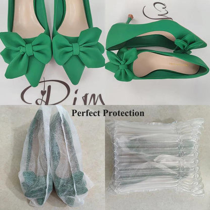 Green Bowknot Pumps for Women - Sexy Pointed Toe High Heels - Dhavinci