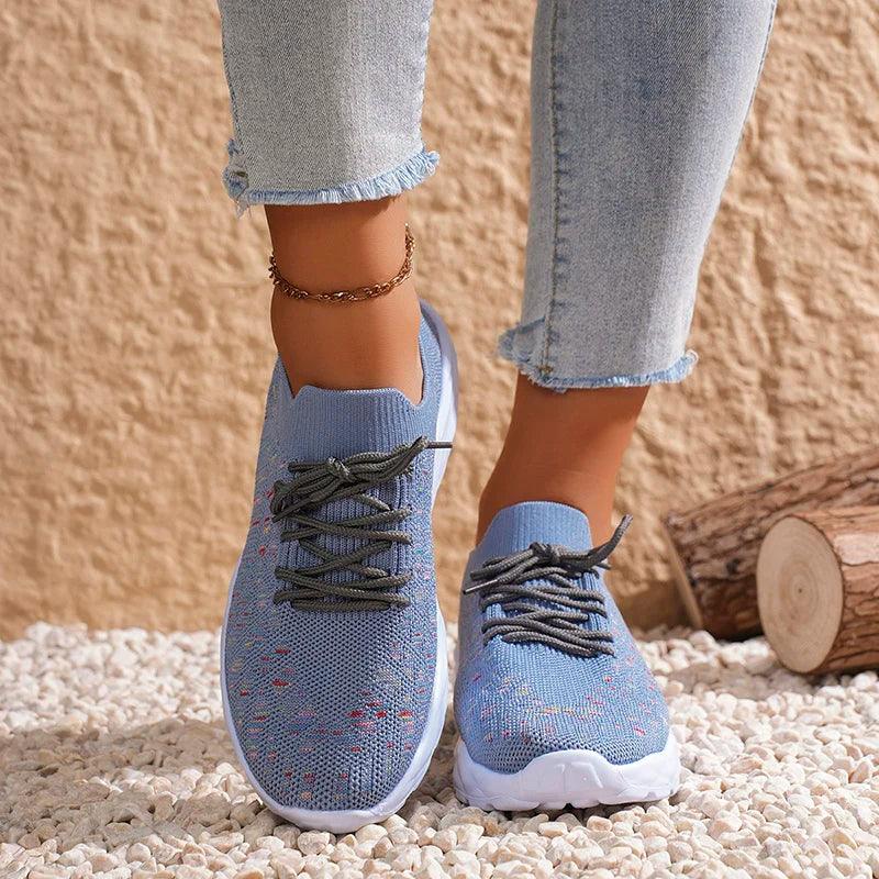 Breathable Knitted Sneakers | Women’s Slip-On Casual Shoes - Dhavinci