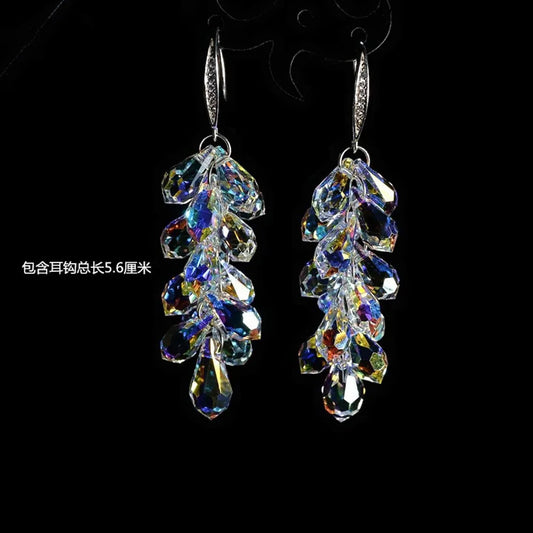 Crystal Grape Cluster Earrings | Elegant Grapes Design for Women