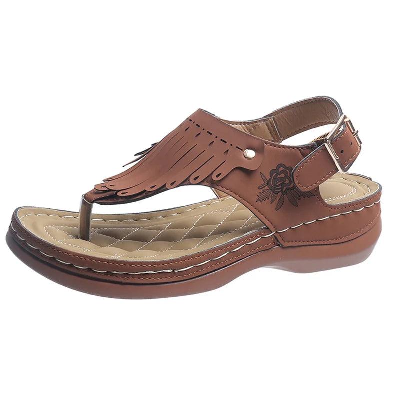 Women’s Fringe Wedge Sandals - Summer Clip Toe Platform - Dhavinci