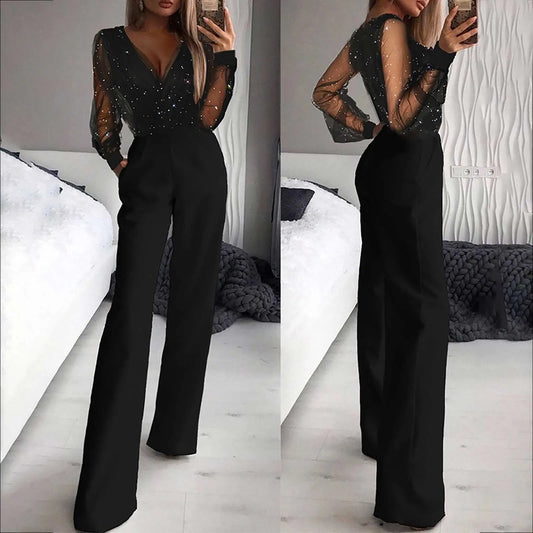 Strapless Jumpsuit | Women’s Casual Solid Color Chiffon Outfit