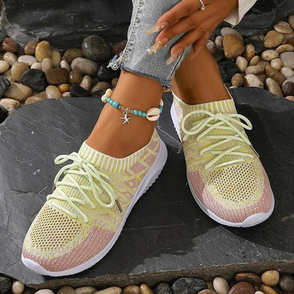 Breathable Knitting Platform Sneakers for Women | Non-Slip Casual Sports Shoes - Dhavinci