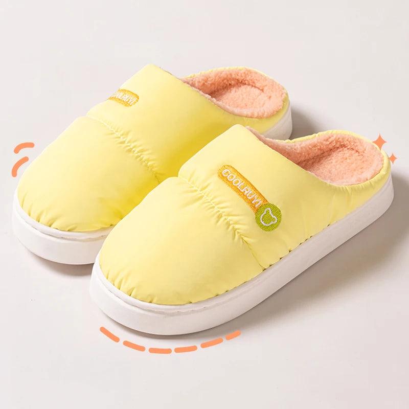 Winter Home Cotton Slippers for Women | Soft Plush Fluffy Non-Slip Slides - Dhavinci